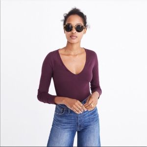 Madewell plum bodysuit size xs